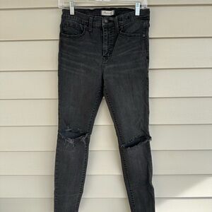 Madewell Black Ripped Skinny Jeans